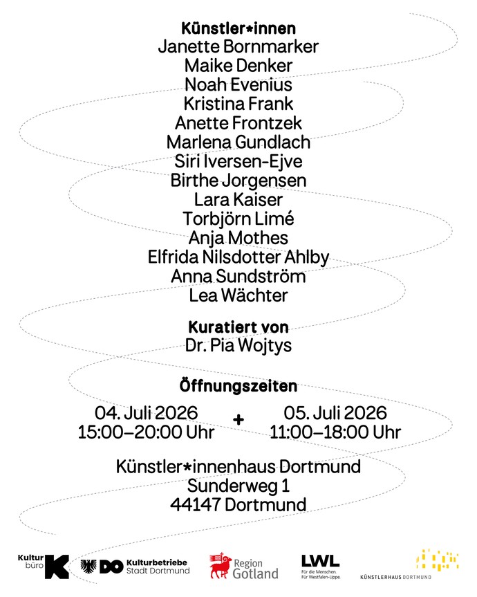 Ausstellung Resonanzen Aufzählung der beteiligten Künstler:innen und Kooperationspartner:innen, Grafik: Lea Szramek