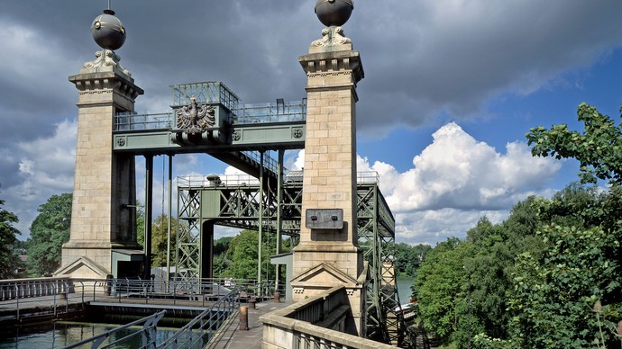 Blick auf das Schiffshebewerk Henrichenburg.