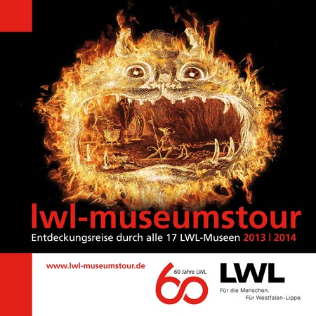 Cover der LWL-Museumstour 2013/2014 mit Motiv: märchenhafter Feuerschlund
