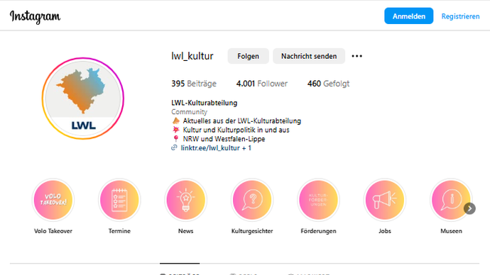 Instagram-Kanal der LWL-Kulturabteilung Instagram-Kanal der LWL-Kulturabteilung