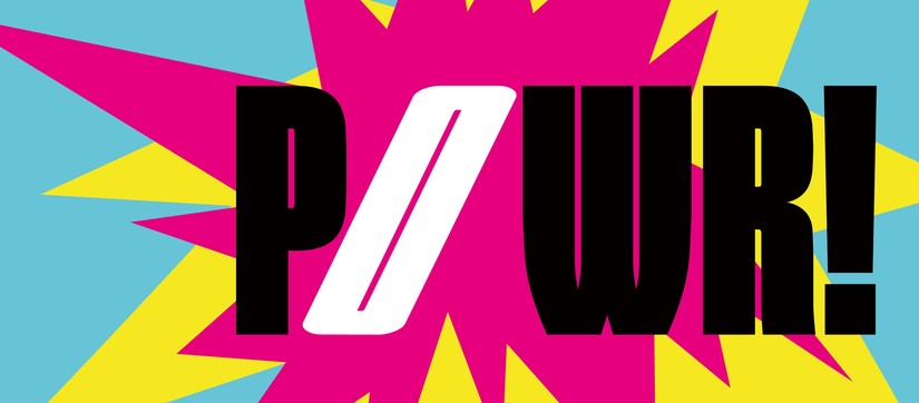 Cover der LWL-Museumstour 2024/2025: Schriftzug POWR! auf pinker und gelber zackiger Sprechblase