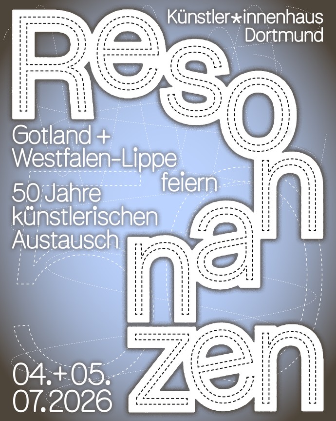 Grafik Jubiläumsausstellung Resonanzen, Grafikerin: Lea Szramek