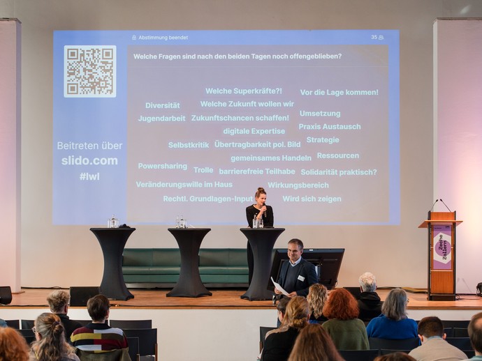 Wordcloud mit den Impressionen der Forenteilnehmenden. (vergrößerte Bildansicht wird geöffnet)
